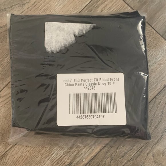 NWT LANDS' END GIRL'S PERFECT FIT BLEND FRONT CHINO PANTS CLASSIC NAVY 9 - Picture 3 of 8